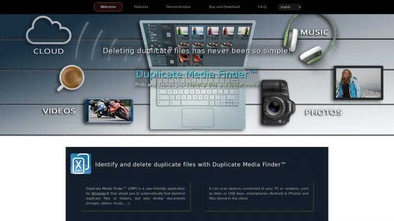 Homepage of Duplicate Media Finder