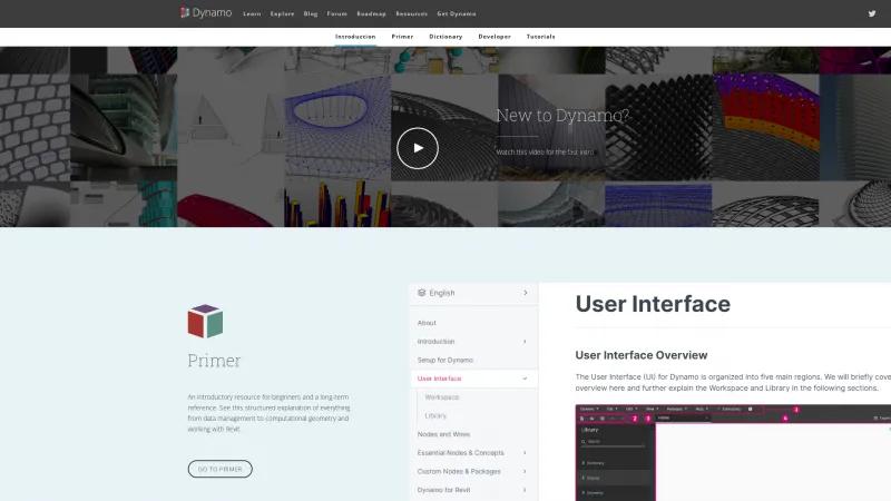 Homepage of Dynamo BIM