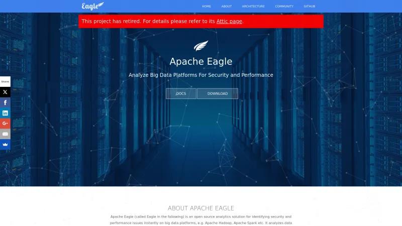 Homepage of Apache Eagle