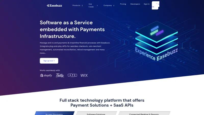 Homepage of Easebuzz