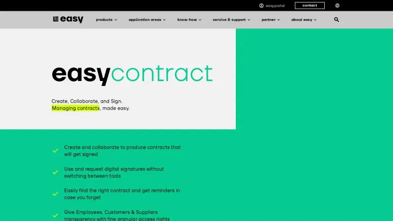 Homepage of EASY CONTRACT