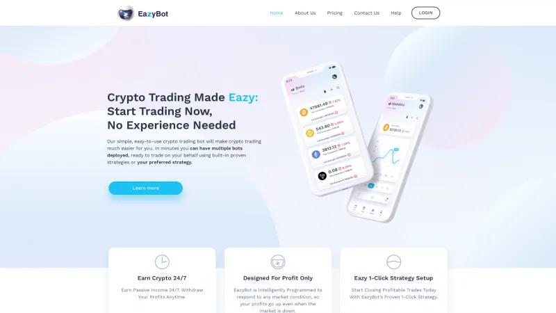 Homepage of EazyBot