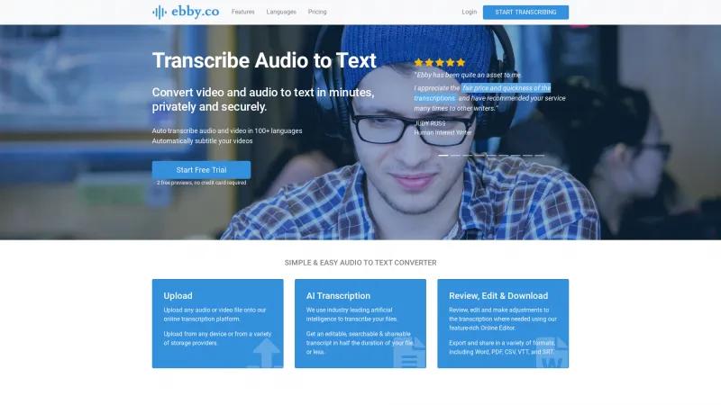 Homepage of Ebby.co