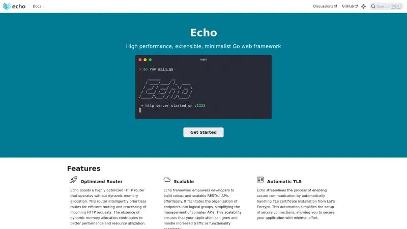 Homepage of Echo