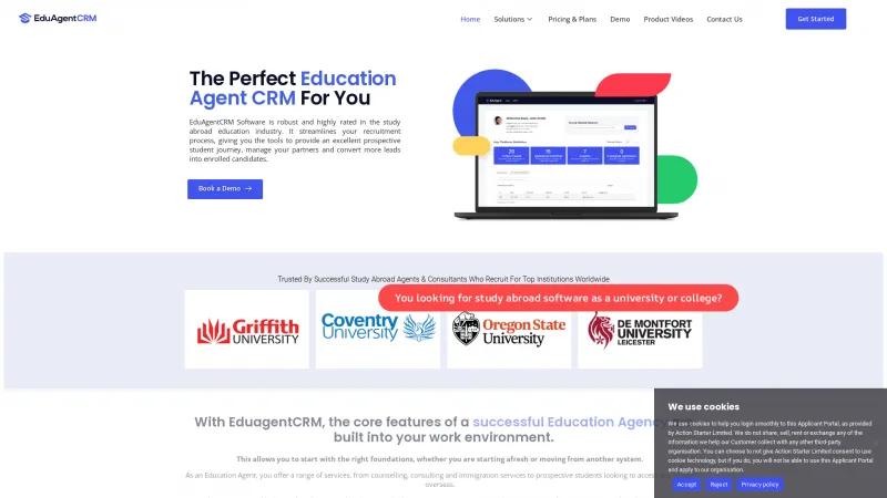 Homepage of EduAgent CRM