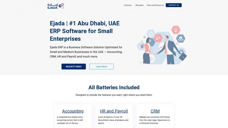 Homepage of Ejada ERP