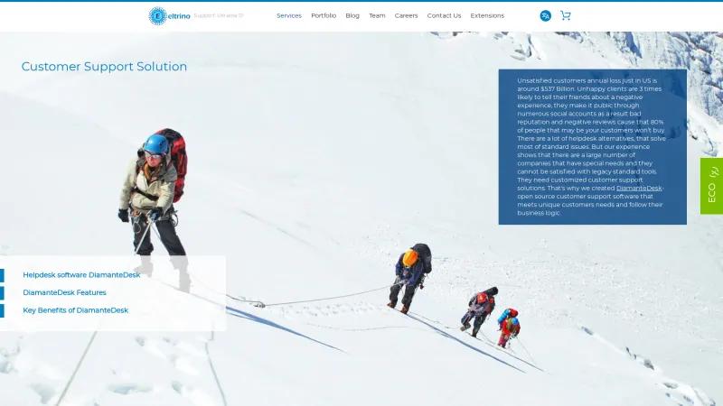 Homepage of DiamanteDesk