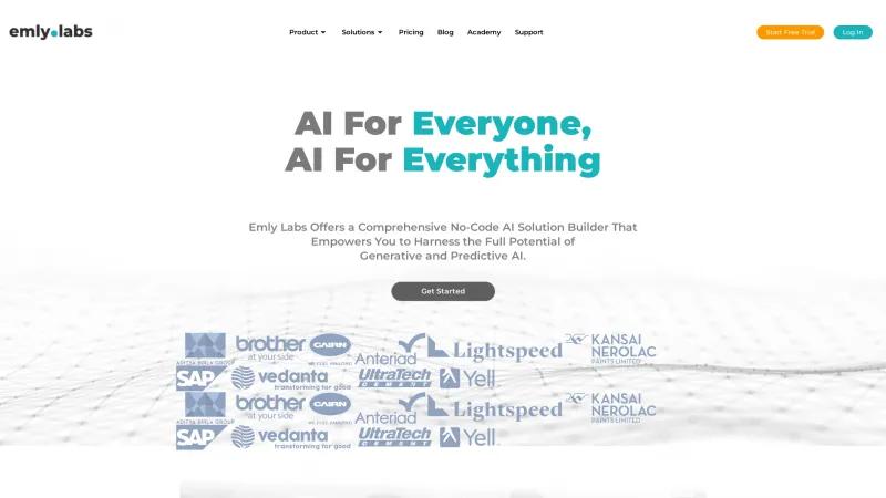 Homepage of Emly Labs