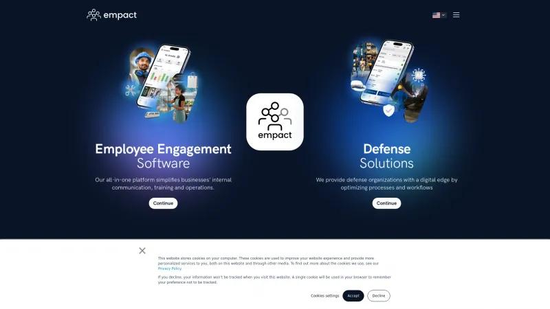 Homepage of Empact