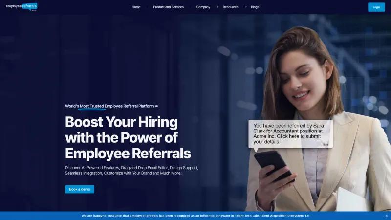 Homepage of EmployeeReferrals