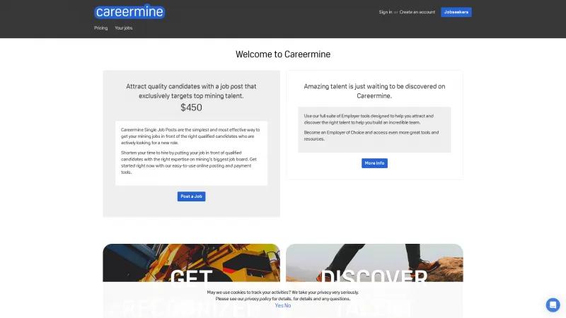 Homepage of Careermine