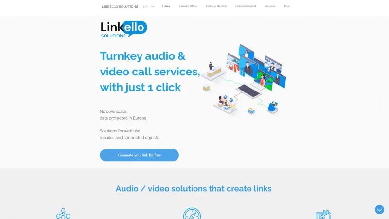 Homepage of Linkello