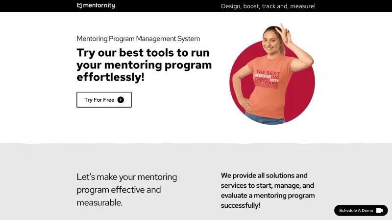 Homepage of Mentornity