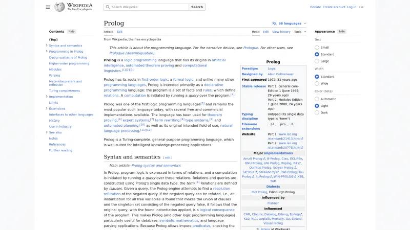 Homepage of Prolog