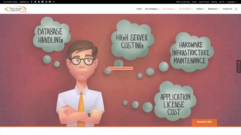 Homepage of Enhance LMS