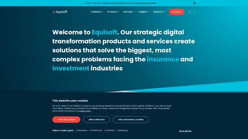 Homepage of Equisoft/centralize