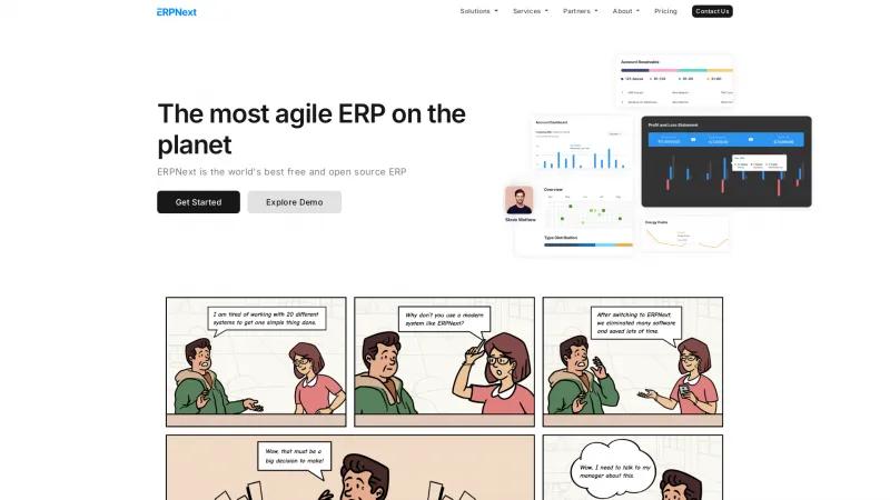 Homepage of ERPNext