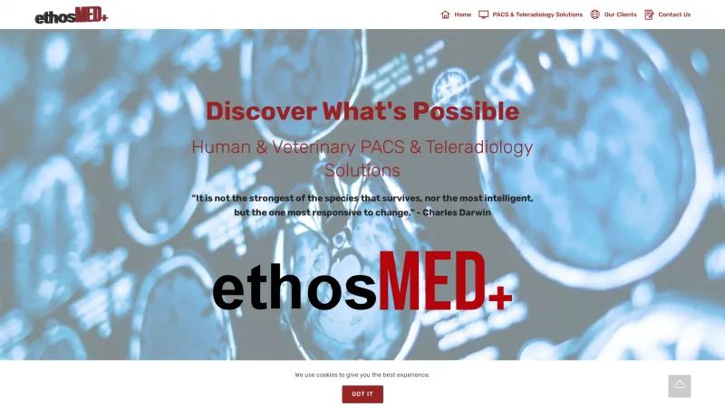 Homepage of EthosMed PACS & Teleradiology