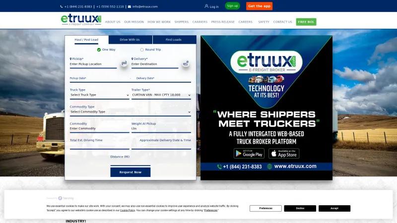 Homepage of ETRUUX