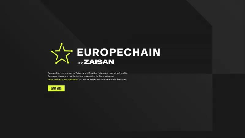 Homepage of Europechain