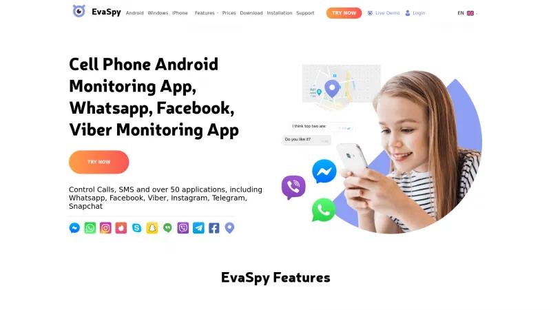 Homepage of EvaSpy