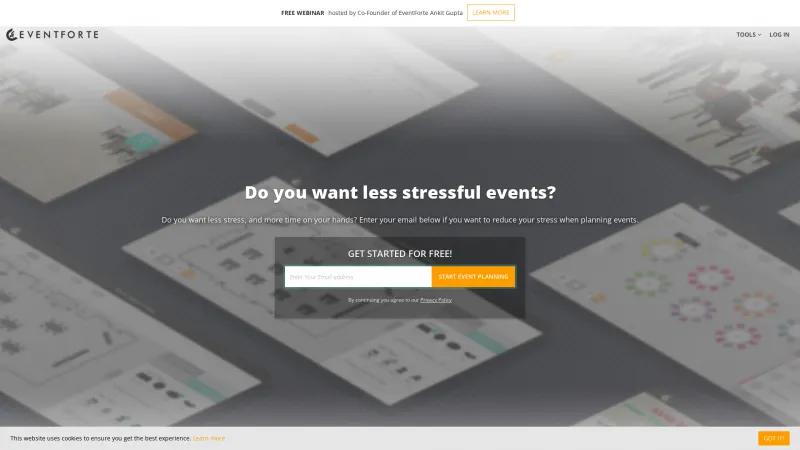 Homepage of EventForte