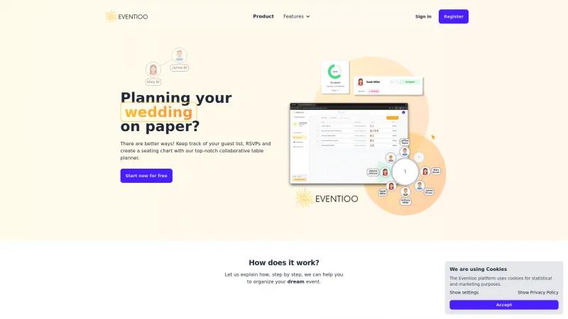 Homepage of Eventioo