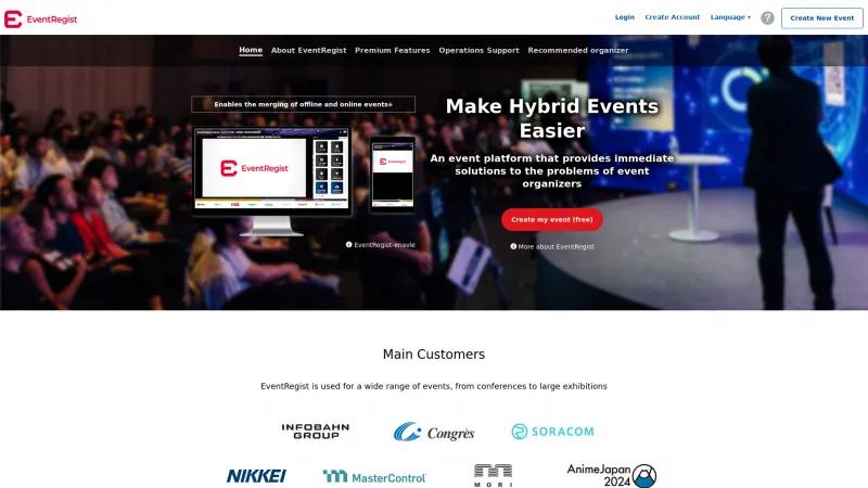 Homepage of EventRegist