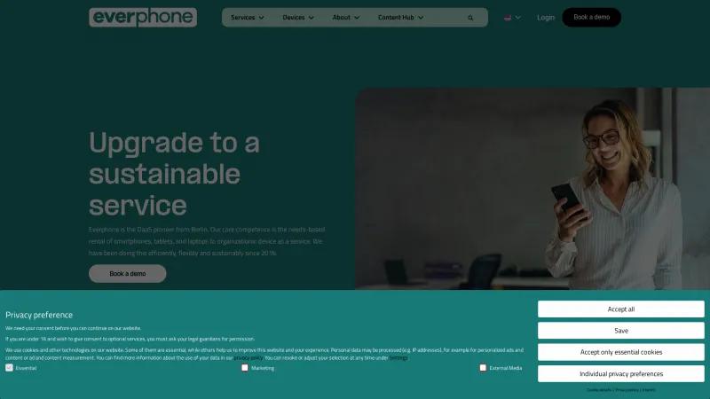 Homepage of Everphone