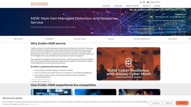 Homepage of Eviden MDR Service