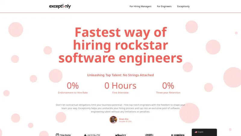 Homepage of Exceptionly