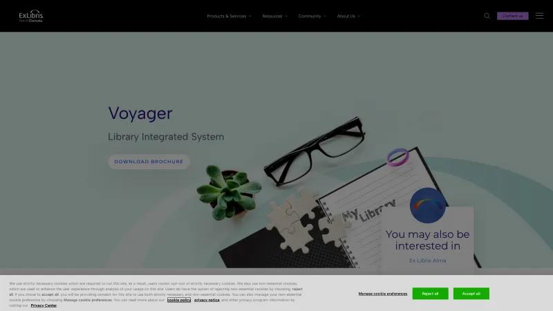 Homepage of Ex Libris Voyager