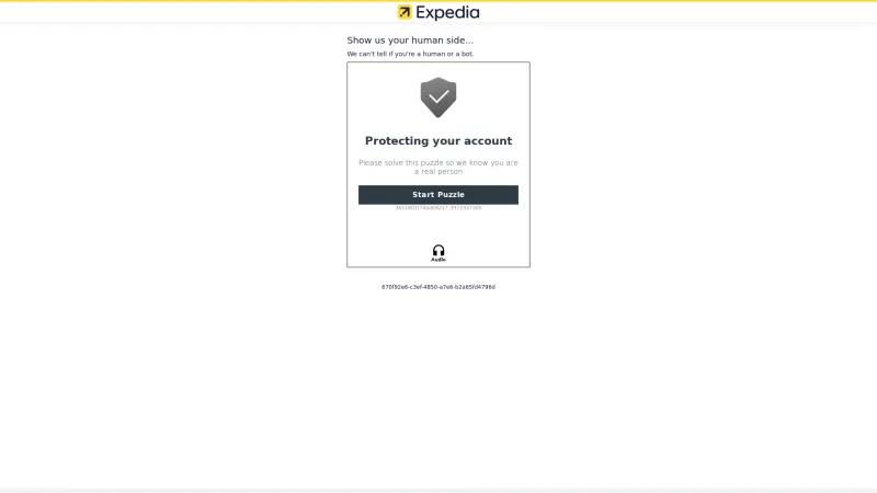 Homepage of Expedia