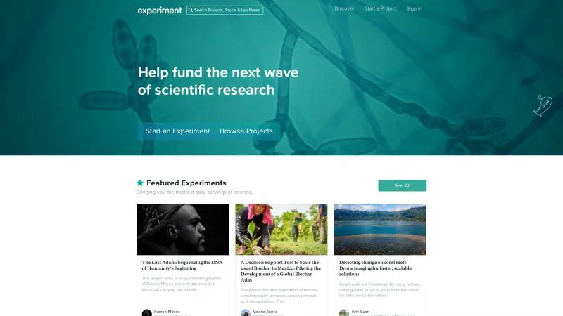 Homepage of Experiment