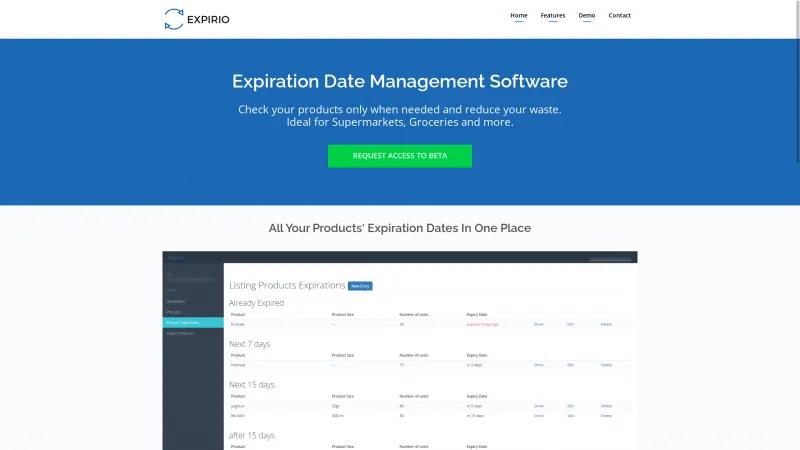 Homepage of Expirio