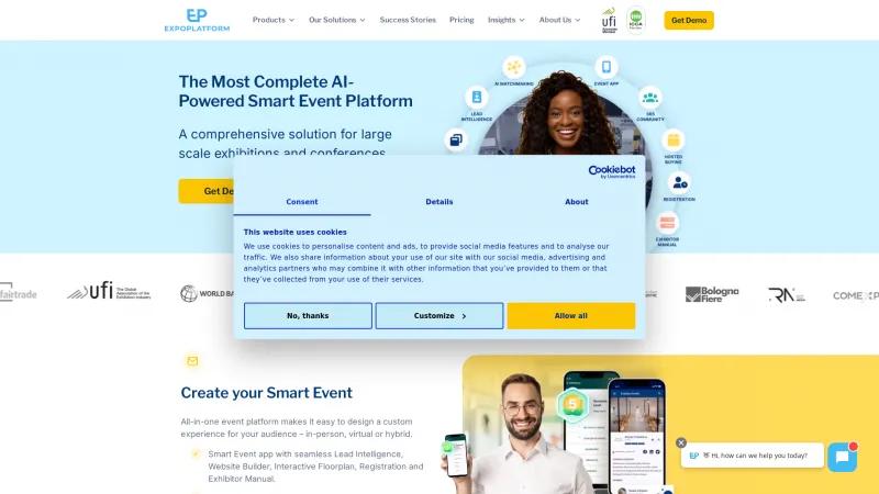 Homepage of ExpoPlatform