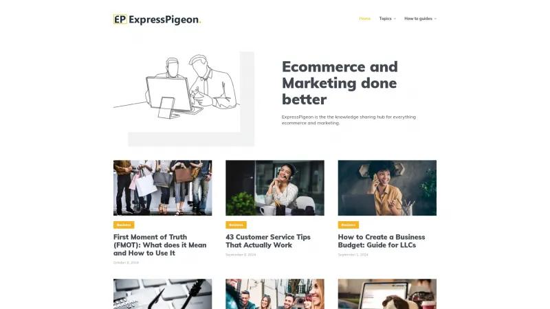 Homepage of ExpressPigeon