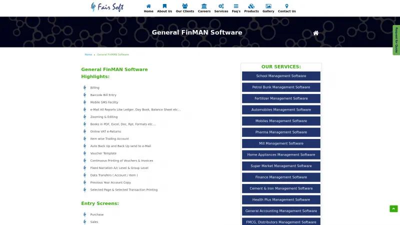 Homepage of General FinMAN Software