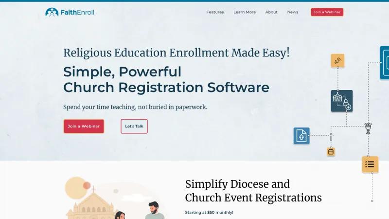 Homepage of Faith Enroll