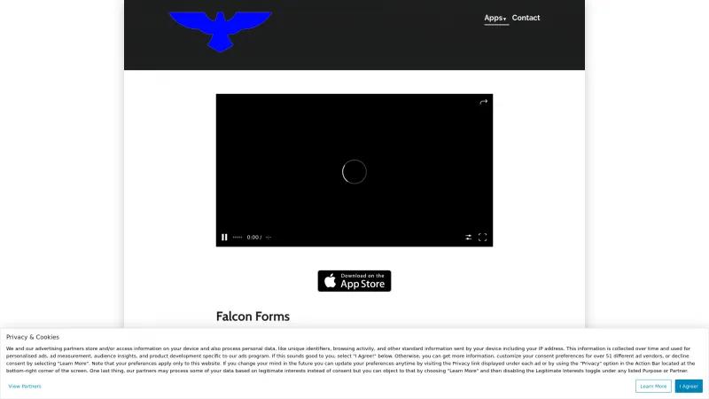 Homepage of Falcon Forms