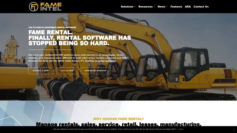 Homepage of Fame Rental