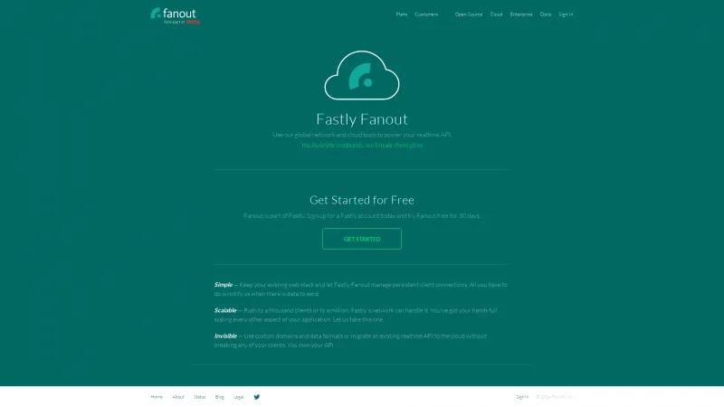 Homepage of Fanout Cloud