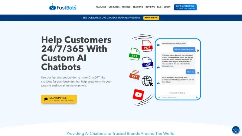 Homepage of FastBots