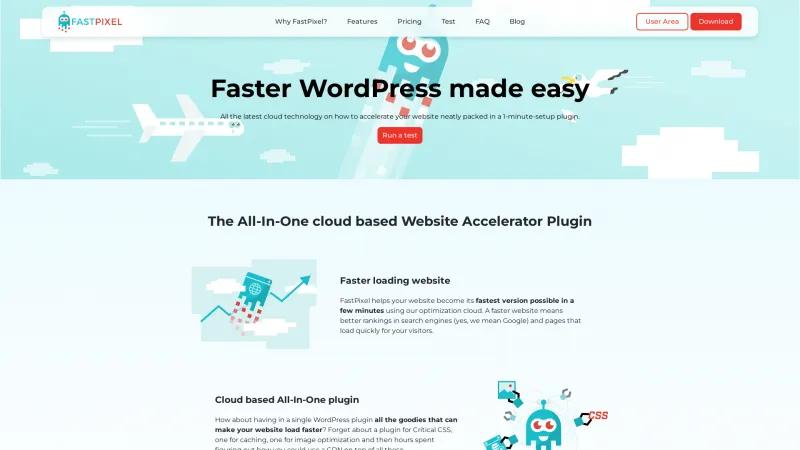 Homepage of FastPixel