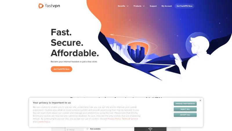 Homepage of FastVPN