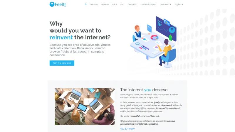 Homepage of Feeltr