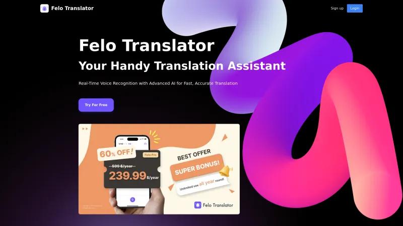 Homepage of Felo Translator