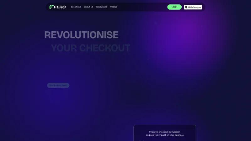 Homepage of Fero