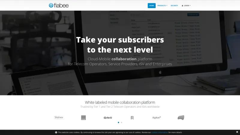 Homepage of Fiabee