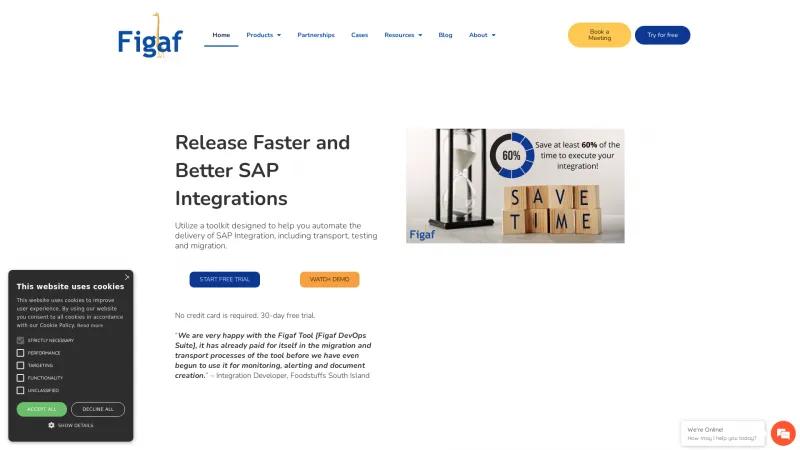 Homepage of Figaf DevOps Tool